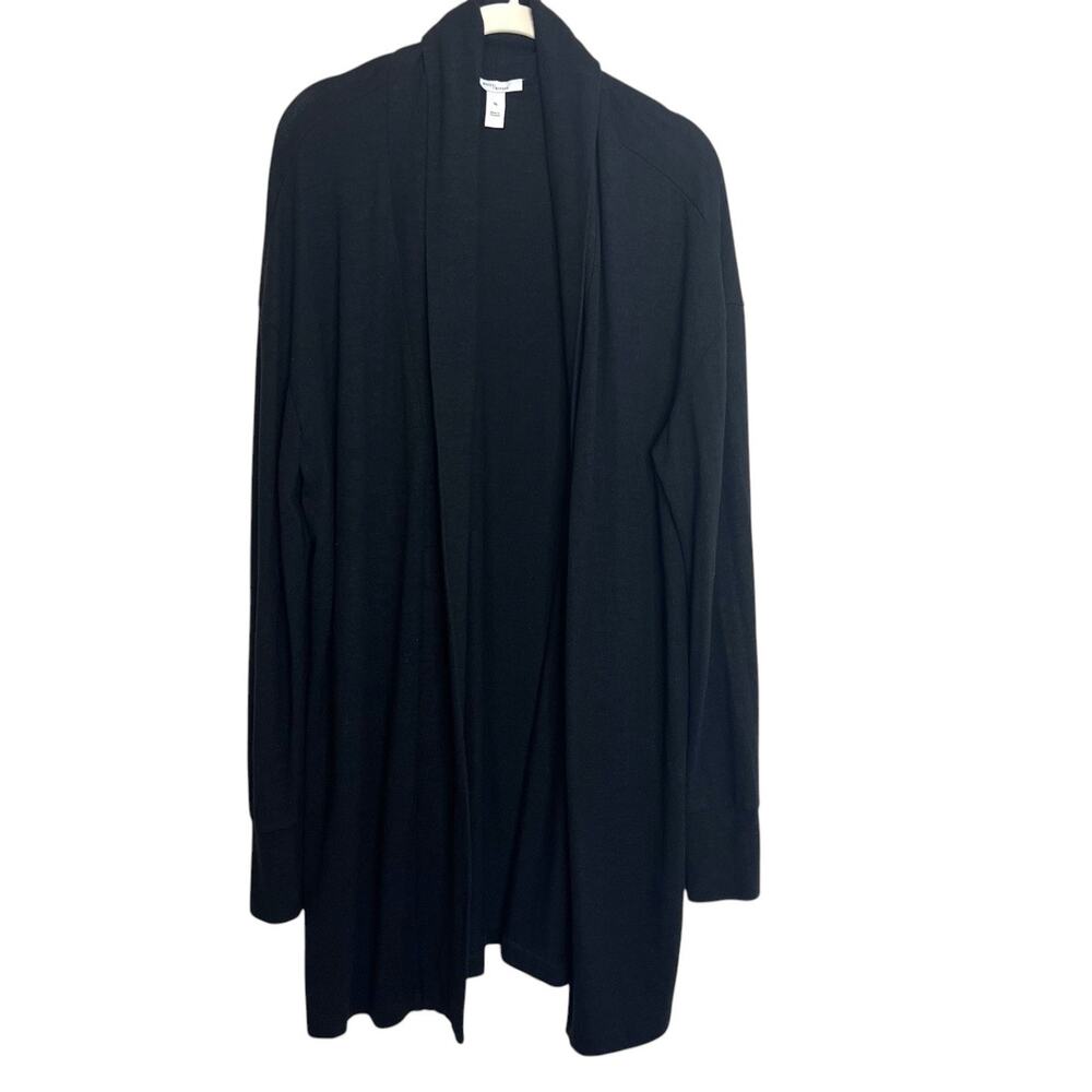 Daily Ritual Longline Cardigan Large Black Open Front Draped